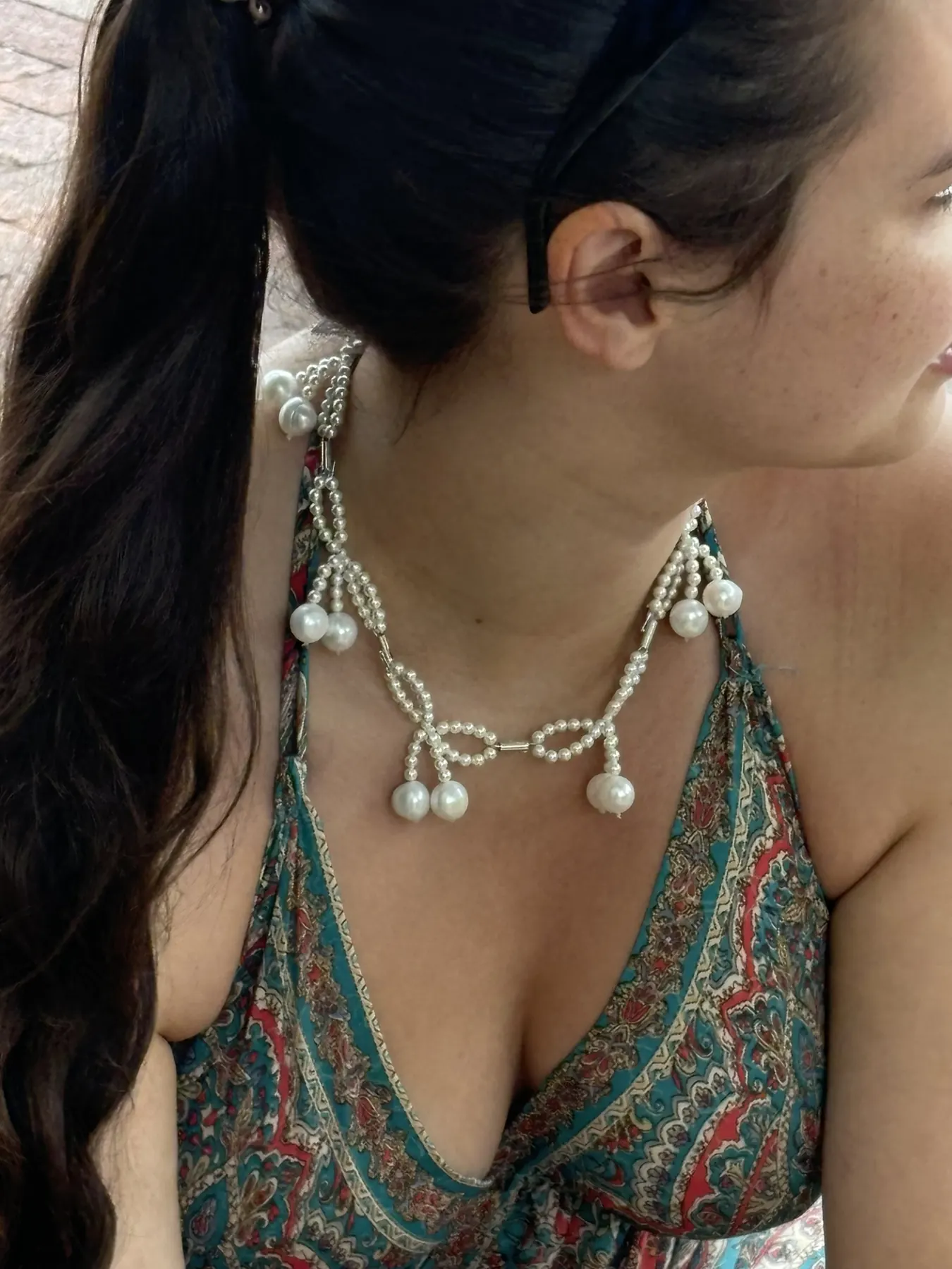 Bow Pearl Necklace